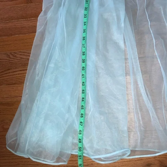 Vintage Vassarette Baby Blue Sheer Open Front Robe/Housecoat with Lace Sz Small - Picture 9 of 16